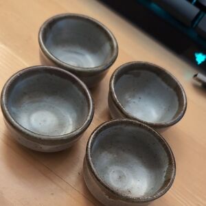 Set of Four Handmade Ceramic Sake Cups